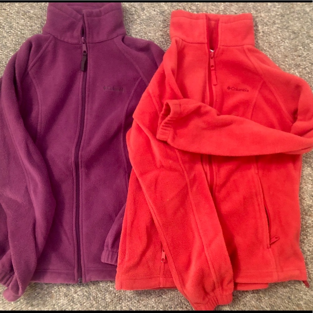 Two Columbia Sportswear Fleece pink and purple